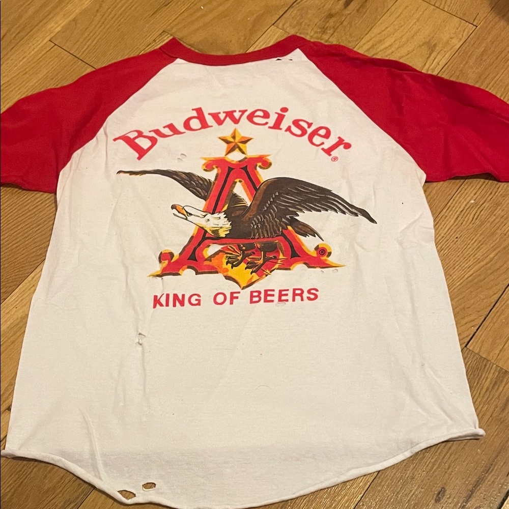 Budweiser Red and White Graphic Tee